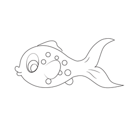 Gold fish black and white clipart