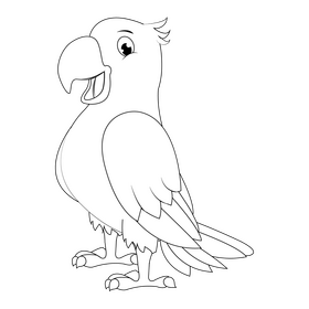 Parrot black and white clipart