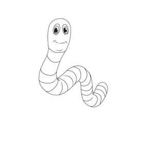 Worm black and white clipart
