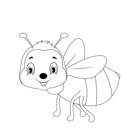 Bee black and white clipart