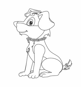 Dog black and white clipart