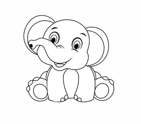 Elephant black and white clipart free download