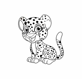 Leopard black and white clipart free download