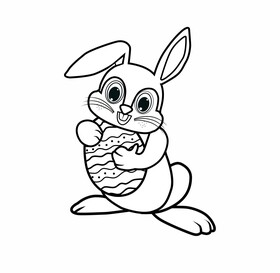 Rabbit black and white clipart