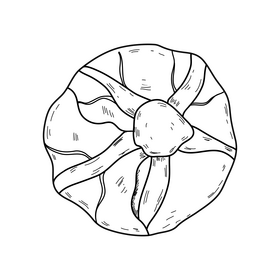 Cabbage line drawing black and white clipart