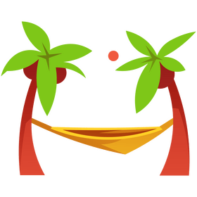Hammock between palm trees clipart