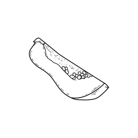 Papaya slice drawing black and white clipart