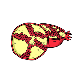 Pomegranate cut in half clipart