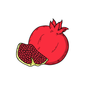 Pomegranate fruit clipart