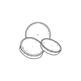 Radish slices drawing black and white clipart