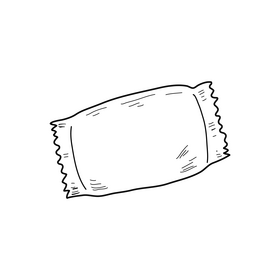 Sweet candy drawing black and white clipart