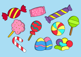 Candy drawing set vector
