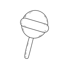 Green lollipop candy black and white clipart