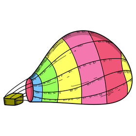 Rainbow hot air balloon clipart