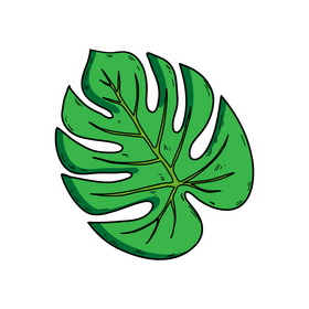 Green palm leaf drawing clipart