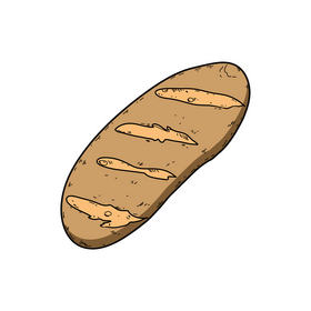 Loaf bread drawing clipart