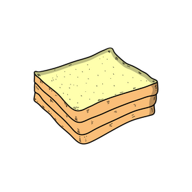 White sandwich bread drawing clipart