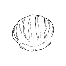 Brown bread black and white clipart