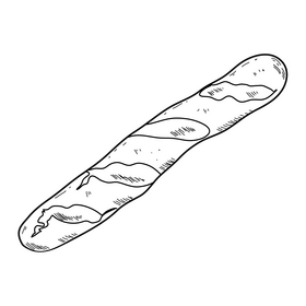 Bread loaf drawing black and white clipart