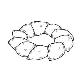 Baguette bread drawing black and white clipart