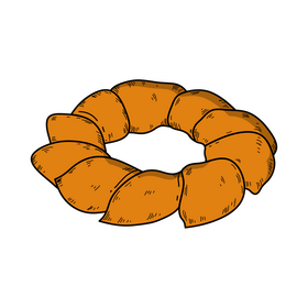 Baguette bread drawing clipart