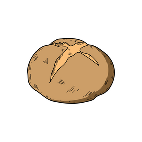 Round bread drawing clipart