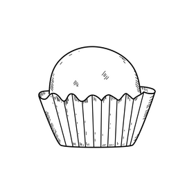 Chocolate cake drawing black and white clipart