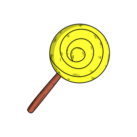 Yellow lollipop drawing clipart