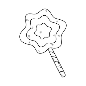 Lollipop drawing black and white clipart