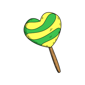 Heart lollipop drawing clipart