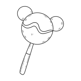 Lollipop candy drawing black and white clipart