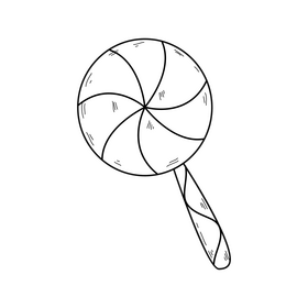 Rainbow lollipop black and white clipart