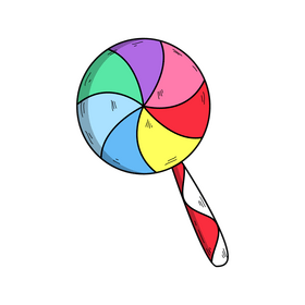 Rainbow lollipop clipart
