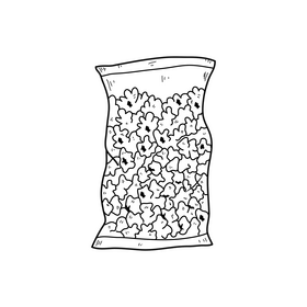 Popcorn seeds drawing black and white clipart free download