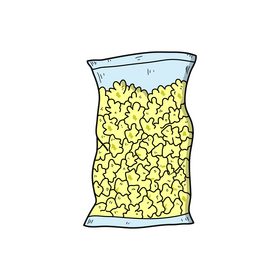 Popcorn packed drawing clipart
