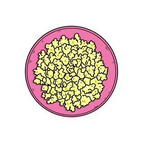 Popcorn in bowl drawing clipart