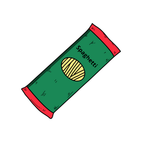 Spaghetti pasta packed clipart