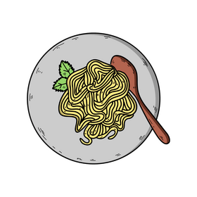 Spaghetti drawing clipart