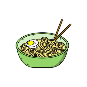 Spaghetti bowl cartoon drawing clipart