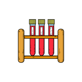 Coronavirus test tubes drawing clipart