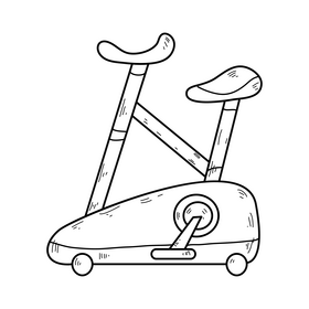 Exercise bike drawing black and white clipart