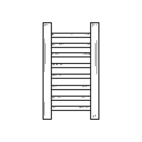 Fitness wall bars ladder drawing black and white clipart