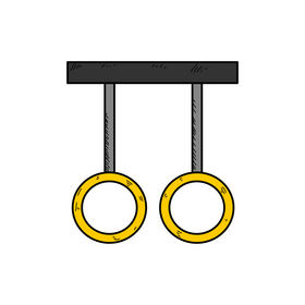 Gymnastic rings drawing clipart