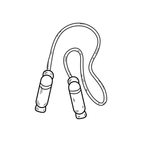 Fitness jump rope drawing black and white clipart