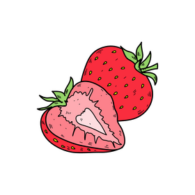 Strawberry drawing clipart