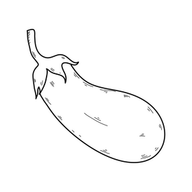 Eggplant drawing black and white clipart