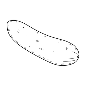 Cucumber drawing black and white clipart