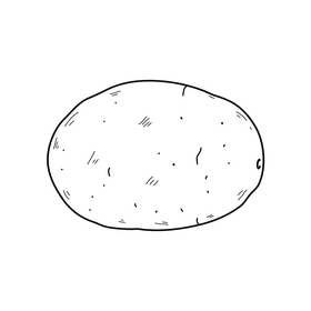 Potato drawing black and white clipart