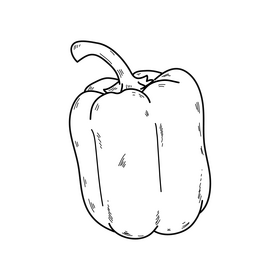 Bell pepper drawing black and white clipart