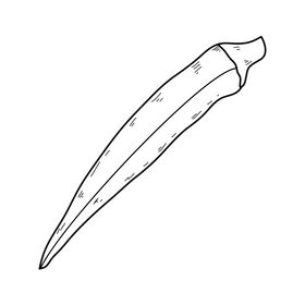 Green hot chili pepper drawing black and white clipart